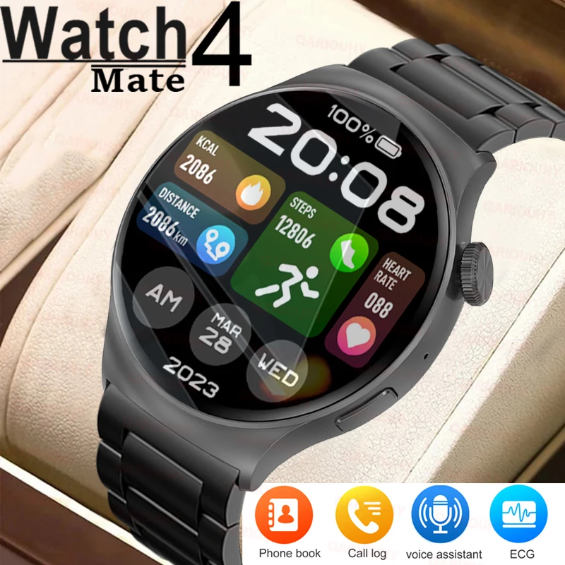 SmartWatch Men for Android IOS GPS Tracker NFC Smart Watch Bluetooth Call Ai Voice Assistant Wireless ECG DT4 Mate Smartwatch