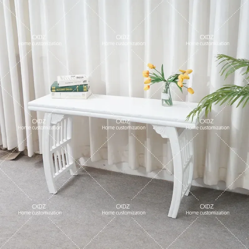 New Chinese-style white solid wood guqin table, piano stool, writing table, stool, , guzheng table, desk,