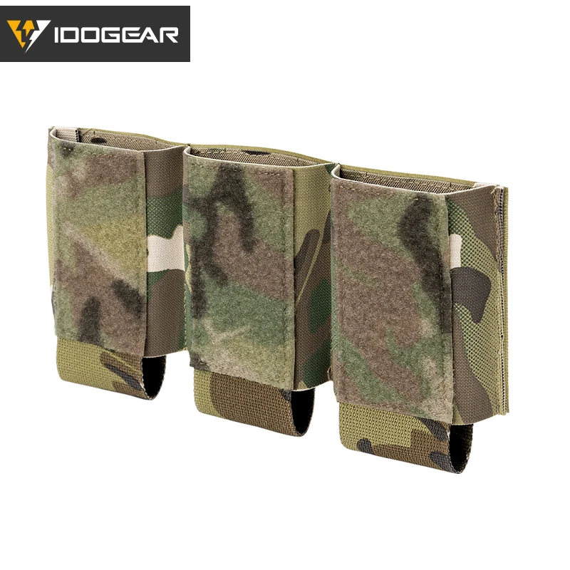 IDOGEAR Tactical Triple Mag Pouch Hook Loop Elastic Quick Access Excellent Retention Compatible Various Platforms 3598