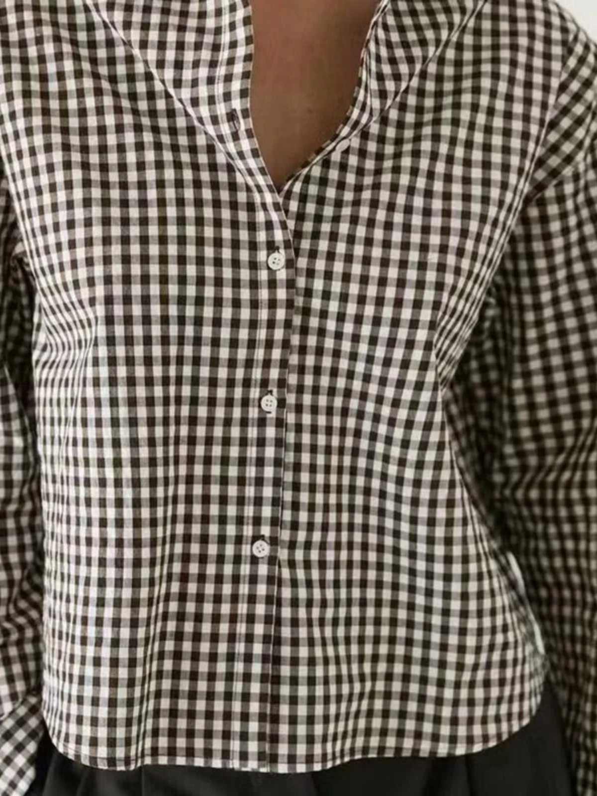 MD femmes décontracté ample coton irt automne hiver nouveauté confortable Plaid ort Version longue Sve français Sle mince...