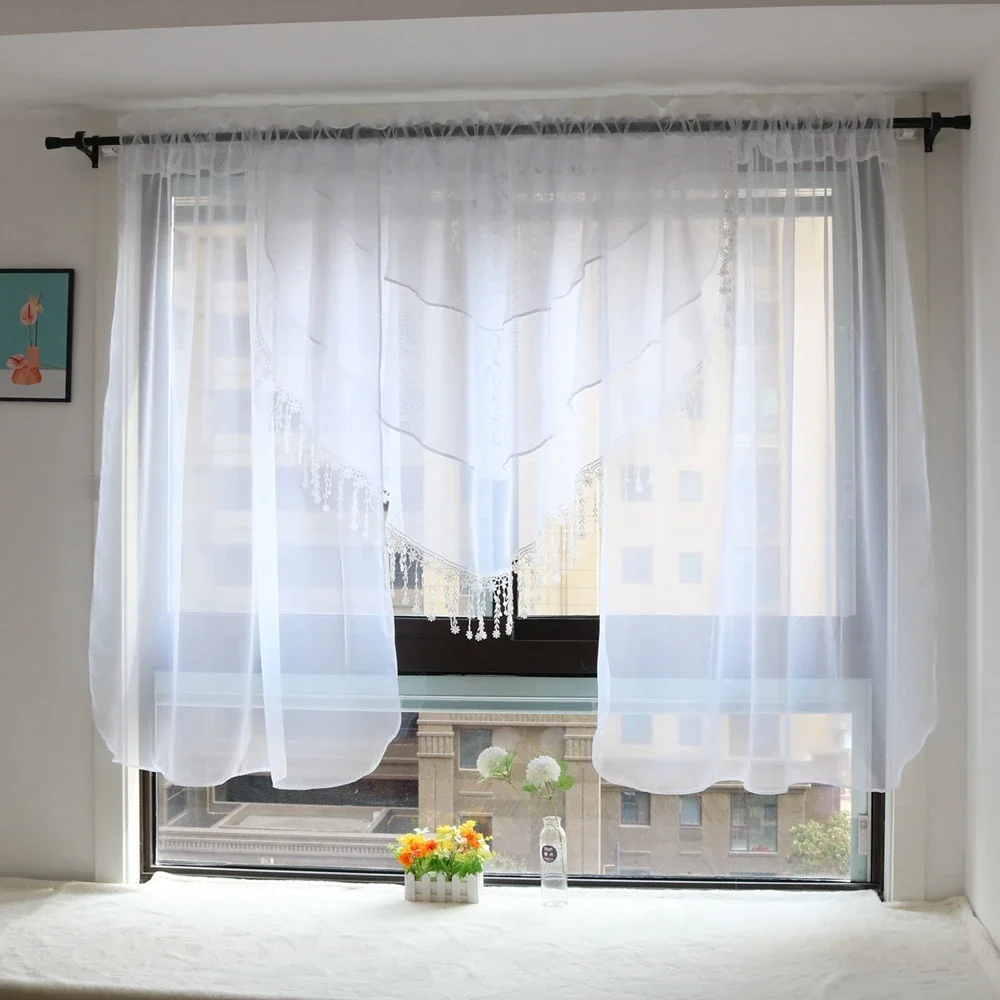 Sheer Voile Window Curtains for Bedroom Livingroom Kitchen, Nice Lace Decoration