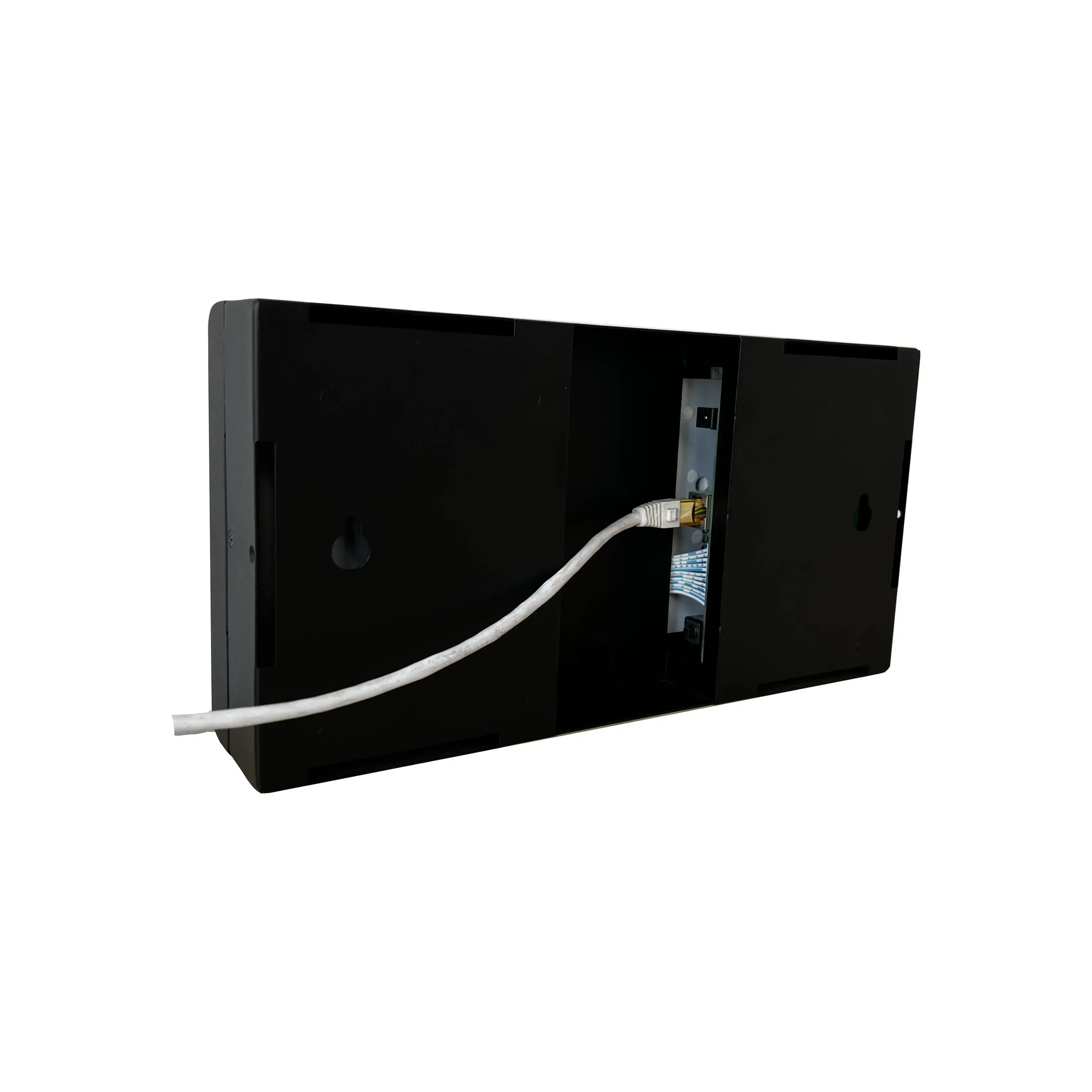 2025 4" X 4 Digit Electronic PoE Clock, NTP Server Synchronized, Automatic Daylight Saving Time Change, Metal Casing