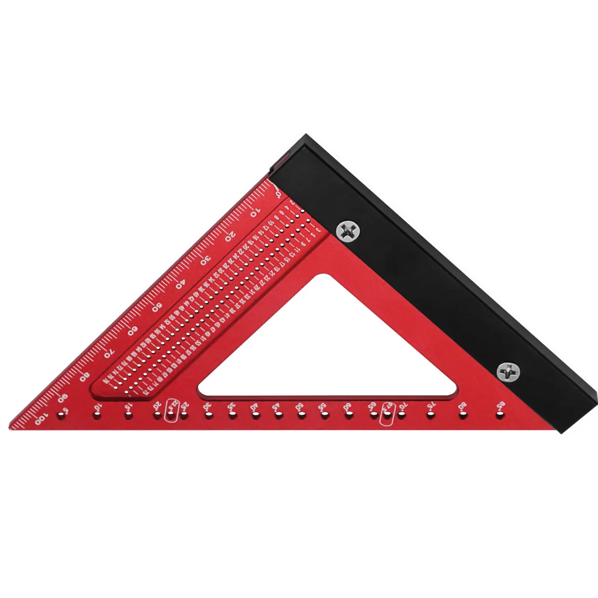 Aluminum Alloy Metric Woodworking Triangle Ruler Carpenters Square Hole Positioning Measuring Ruler Woodworking tools