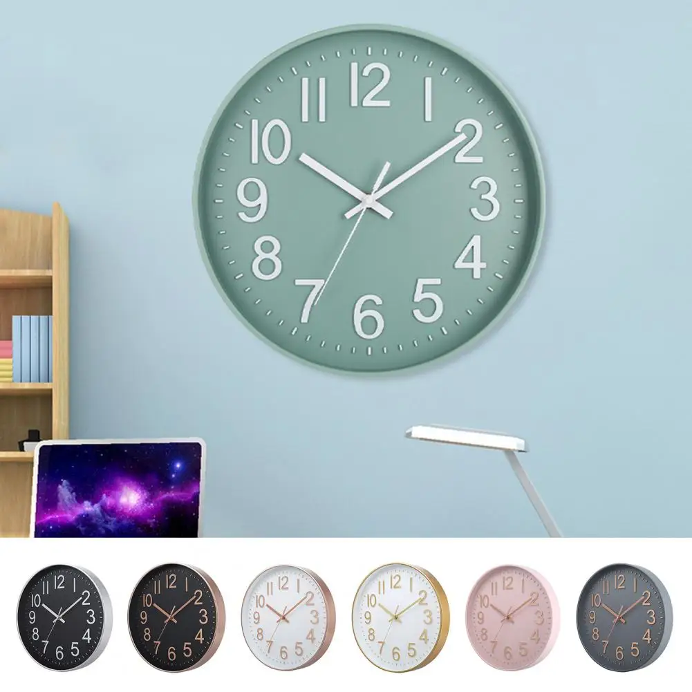 Scanning Movement Clock Silent Wall Clock Modern Numerals Wall Clock with Silent Non-ticking Design Battery Operated for Easy