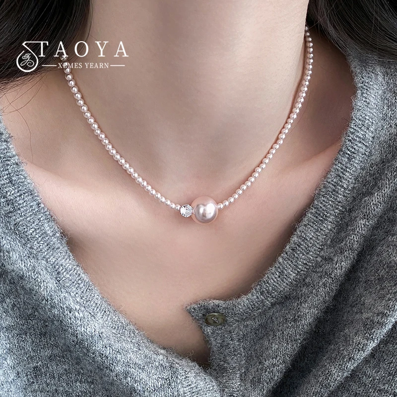 Elegant Designer Manta Purple Imitation Pearl Beads Necklace for Women Chain Jewelry Accessory Stylish Luxury Design 2026 Trend