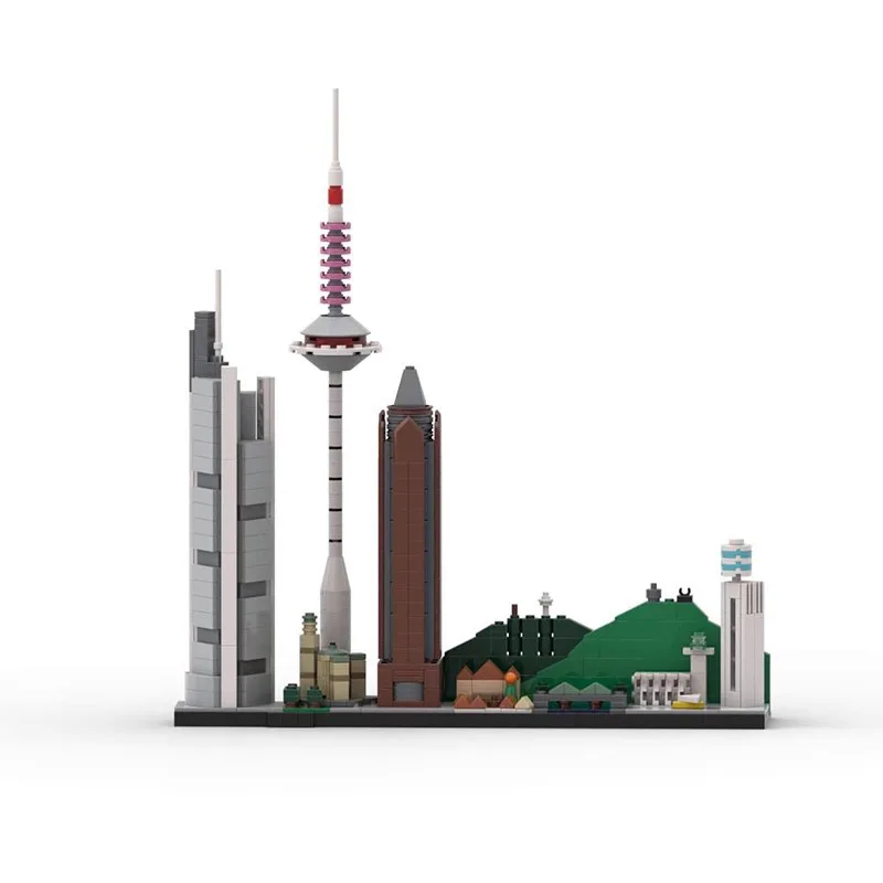 Moc City Architecture Frankfurt Am Main Skyline Architecture Scene Models Toys Building Blocks DIY Education Kids Toys Gifts