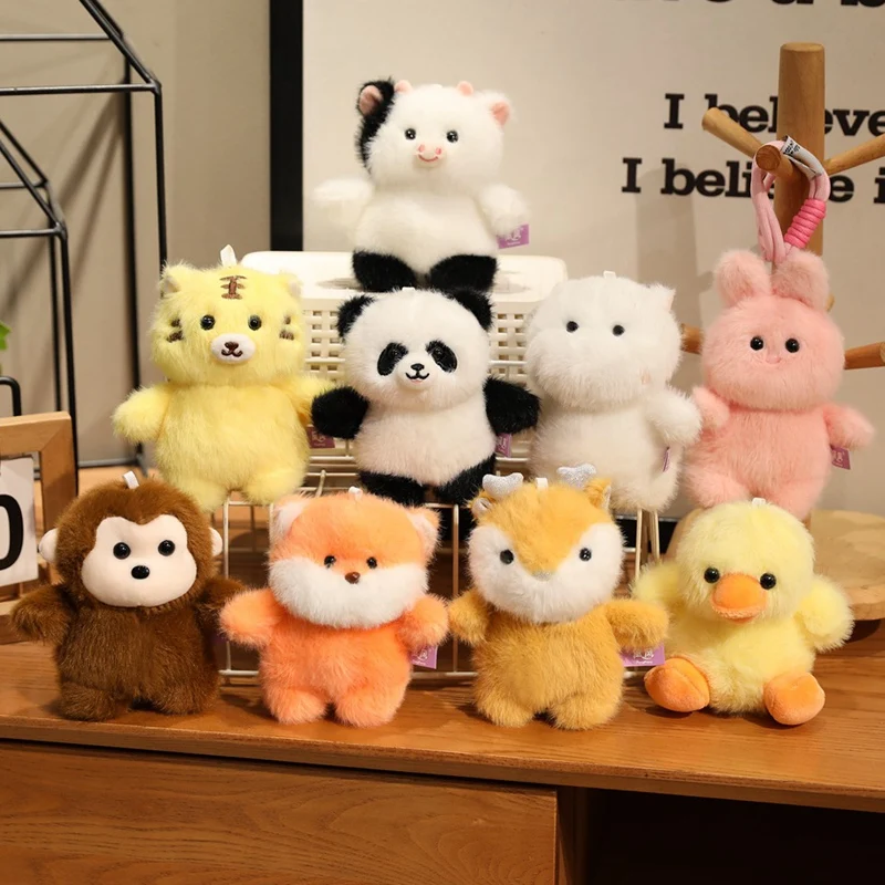 

12 см Kawaii Обезьяна Лиса Панда Тигр Кролик Плюшевая Подвеска Игрушка Мягкие Жирафы Куклы Прекрасный Олень Игрушки Декор Комнаты Подарок На День Рождения