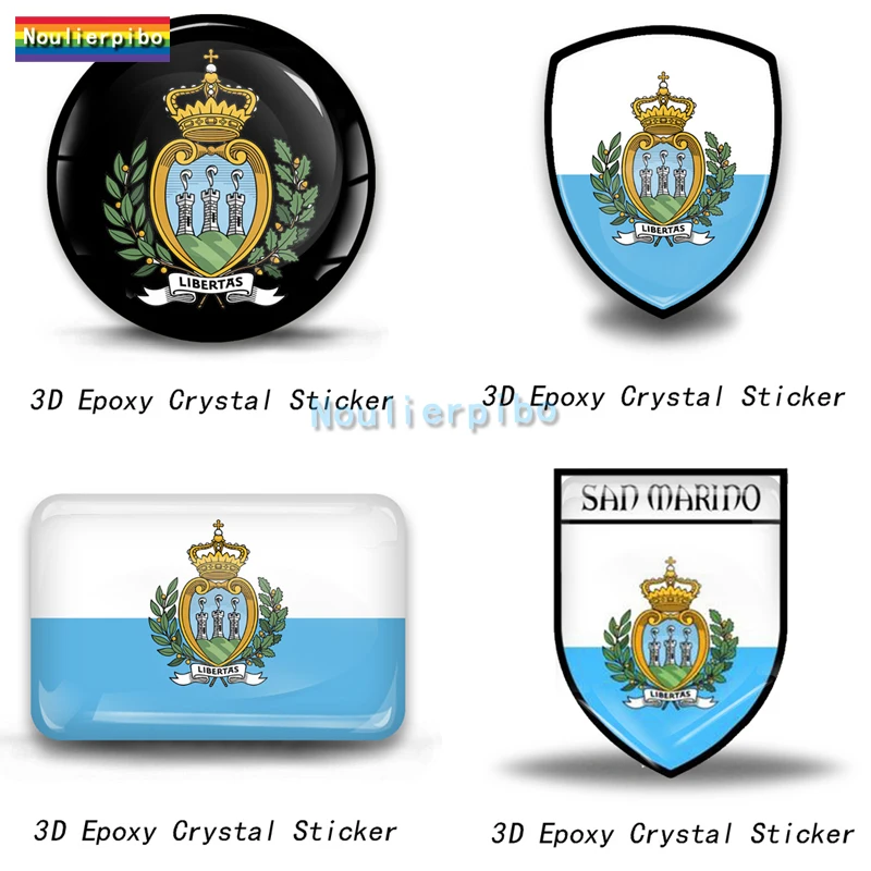 

3D Creative Stereo Dome Decal San Marino Vinyl Bump Effect Decal Car Motorcycle Helmet Laptop Trolley Case Mobile Phone Decal