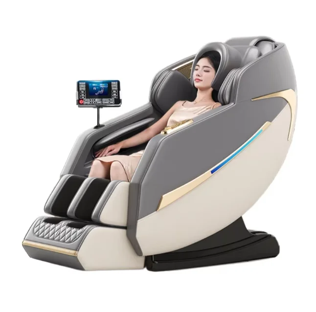 

Deluxe Modern Leather Multifunction Massage Chair Zero Gravity Body Foot Massager Shiatsu Feature Portable Heated Large Luxury