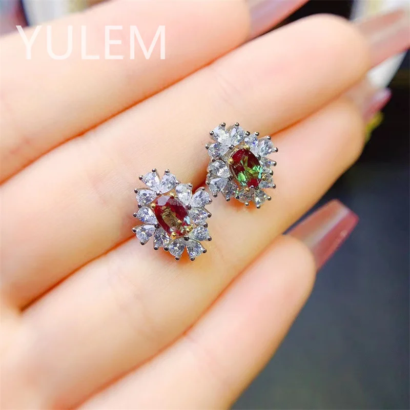 YULEM The Latest To Beautiful Alexandre Alexandre Stud Gem Lab Bred Stylish And Exquisite Style  Clover Earrings