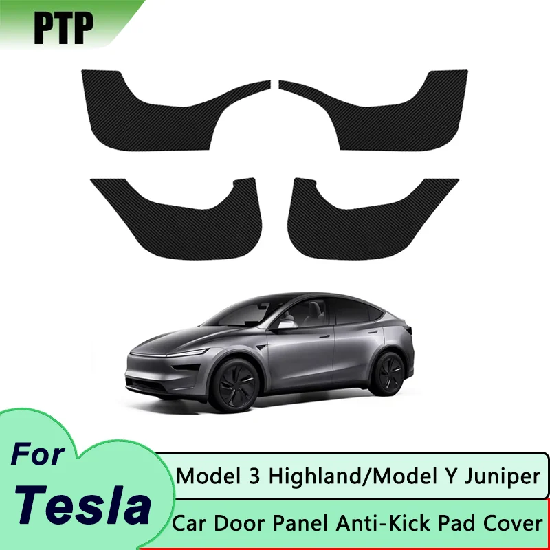 

Leather Car Door Anti-Kick Pad for Tesla Model Y/3/Highland Juniper Panel Protector Anti-Scratch Decal Side Door 2025 2026