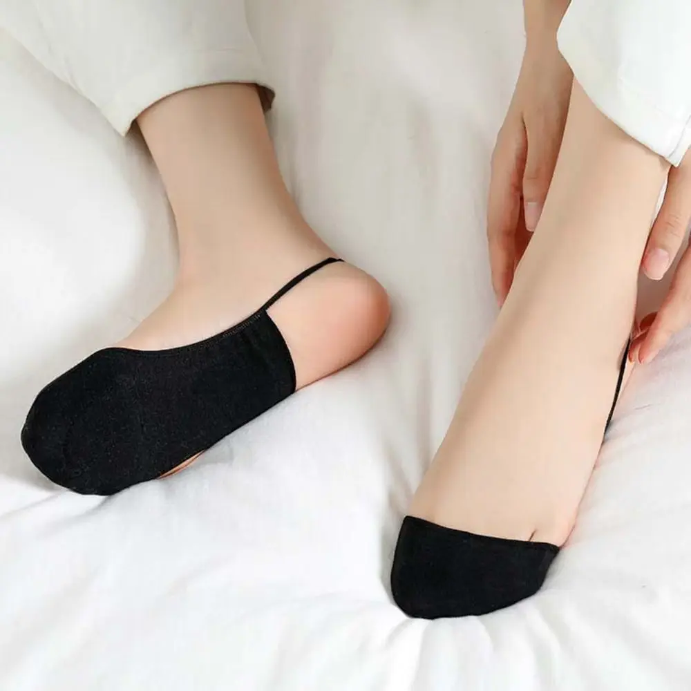 Thin With Cotton Pad Forefoot Socks Invisible Non slip Half Palm Hosiery Elastic Solid Color Sling Socks for Women Summer