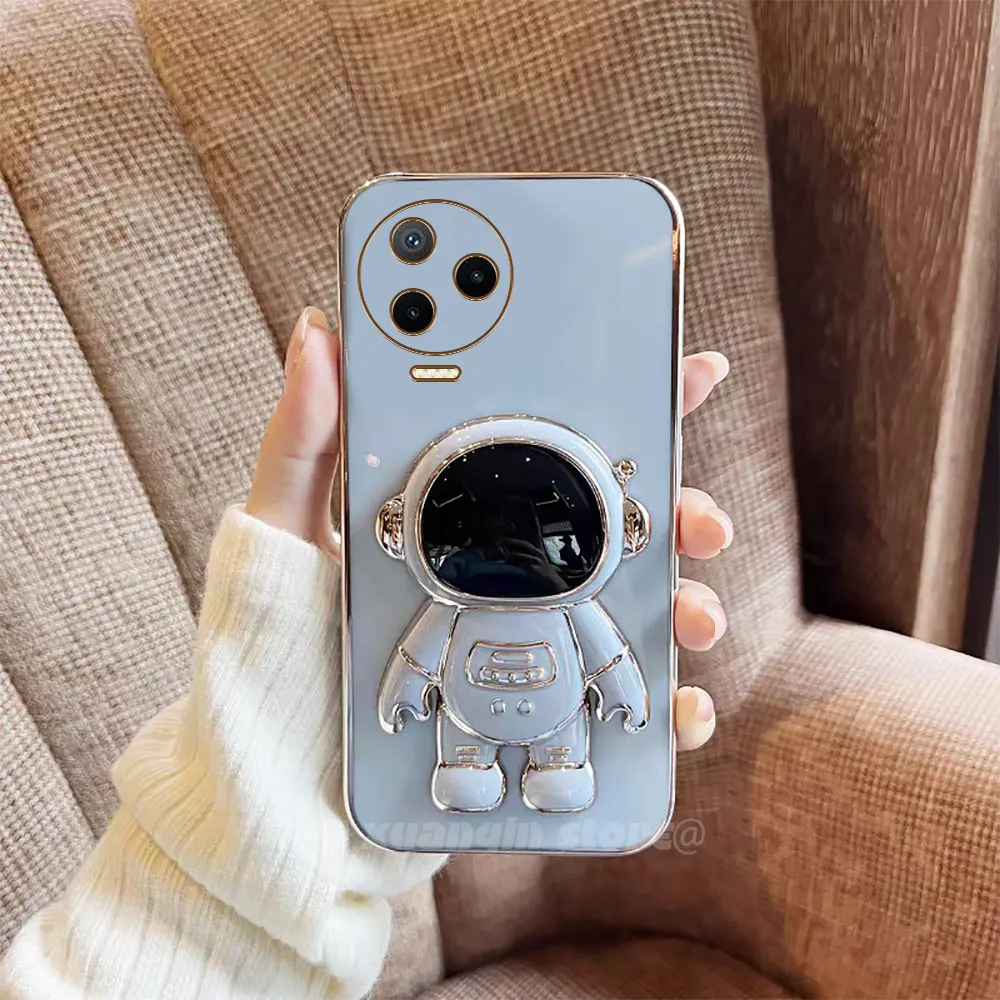 Luxury Astronaut Stand Phone Case For Infinix Note 12 Pro 2023 X676C X676B Soft Silicone Protective Back Cover