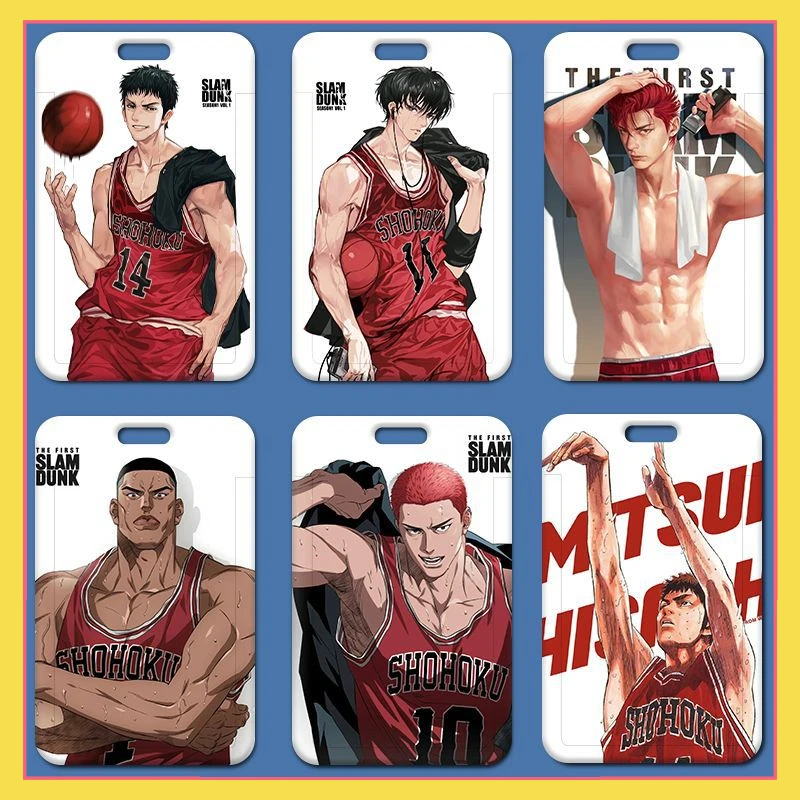 

Animation Peripherals Slam Dunk Card Holder Plastic Slider Rice Card Name Tag Cartoon Work ID Card Holder Access Control Gifts