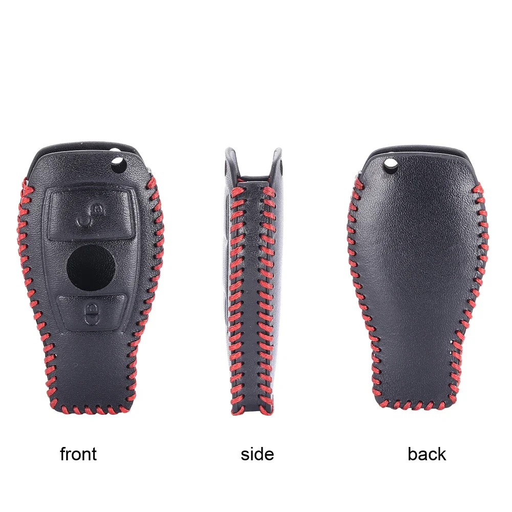 Leather Car Key Cover For Mercedes Benz C260 W203 W204 W211 CLK B C E ML S CLK CL Class AMG Smart Remote Fob Protector Case