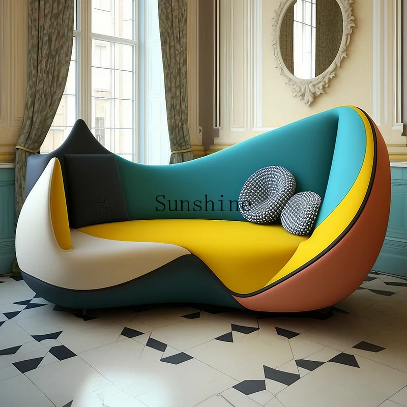 Color fantasy art fabric sofa Italian modern furniture