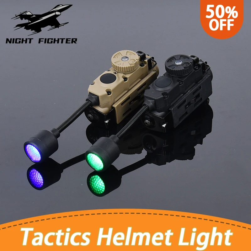 

Sidewinder Head Lamp Tactics Helmet Strobe Light Red Green Blue White IR Light LED Strobe IFF Outdoor Hunting Auxiliary Lightin