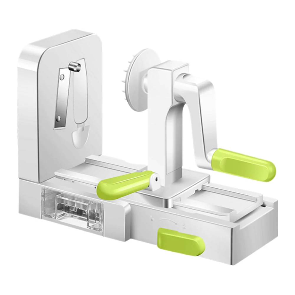 

Складной овощерезка-спирализатор с коробкой с дополнительным лезвием, спиральная нарезка, измельчитель овощей с ручкой для огурца, картофеля, цукини