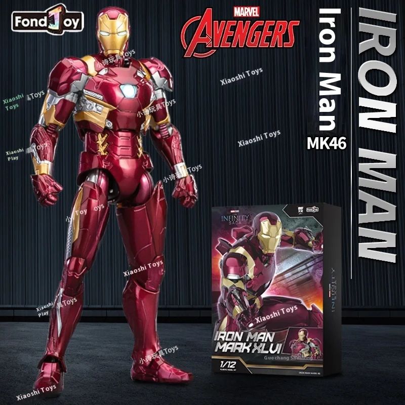 

Новый комплект модели Fondjoy Iron Man Mk46, 1/12 бесконечная сага Ironman Mark 46, сборка, подвижная детская игрушка из АБС-пластика, индивидуальный подарок