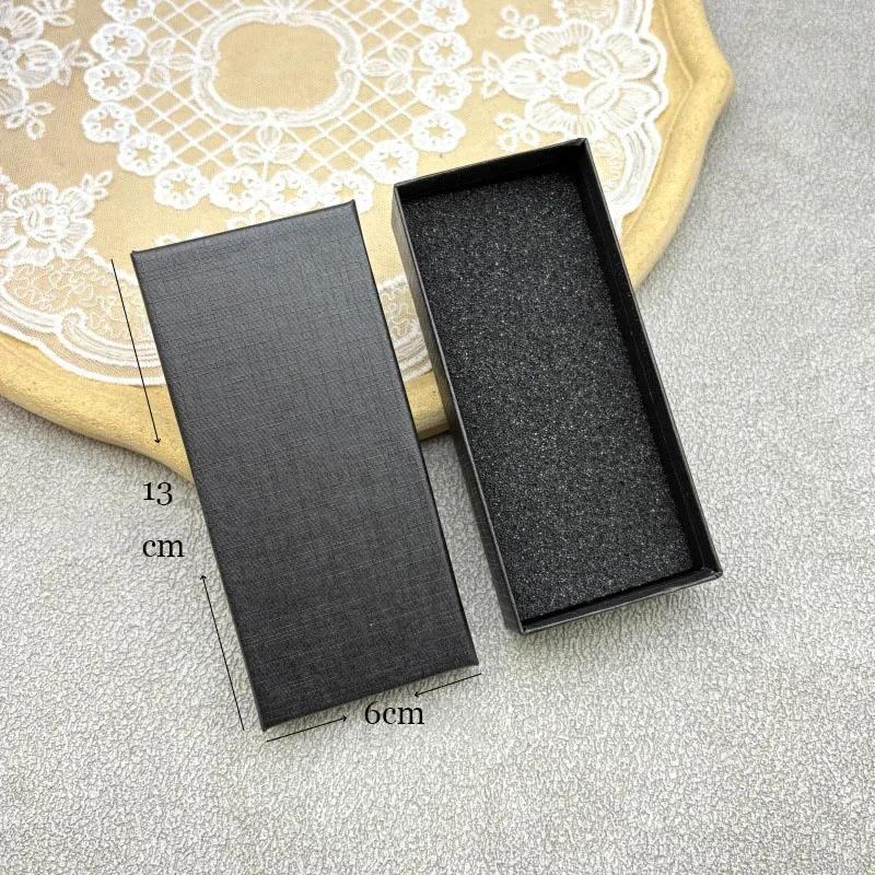 

50Pcs 6x13x3cm Black Paper Fashion Jewelry Boxes No Logo Protable Watch Gift Box High Quality Packaging for Watches and Jewelry