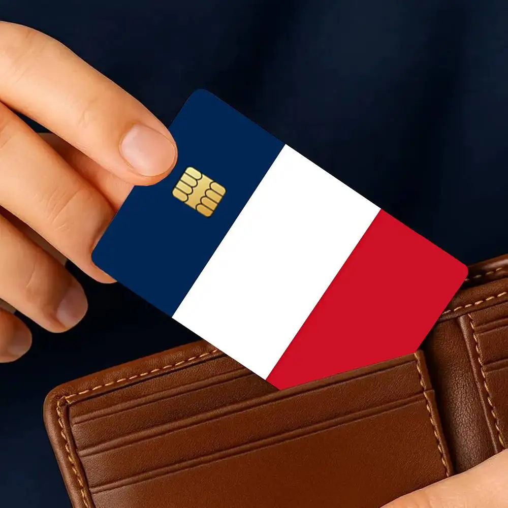 Nation France flag Credit Card for Bank Debit Decorative Protection 4PCS Anti-scratch Waterproof Stickers Bus Subway Library