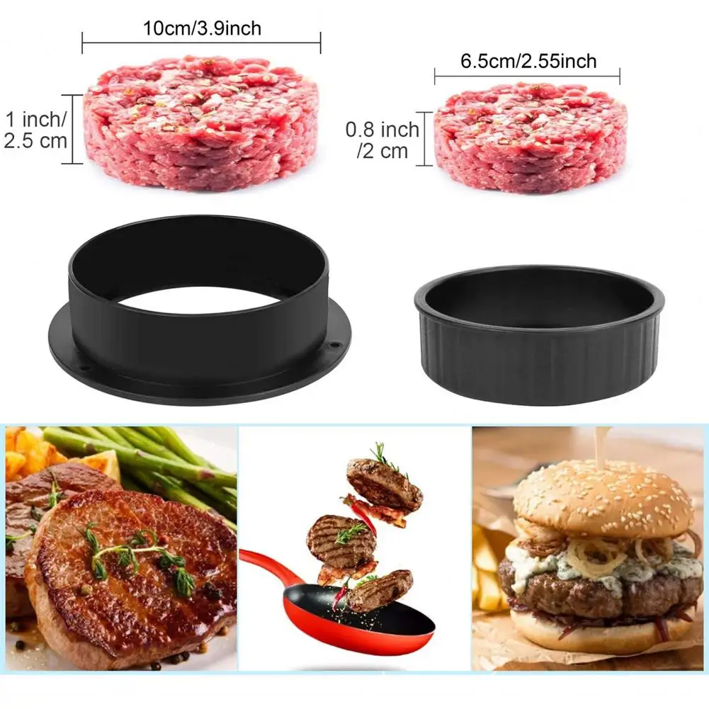Removable Bottom Burger Press 3-in-1 Burger Press Set Stuffed Burger Patty Maker Durable -free Plastic Hamburger for Grilling