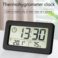 LCD Screen Electronic Clock Thermometer Hygrometer Ultra-thin Multi-functional Temperature and Humidity Display Digital Clock