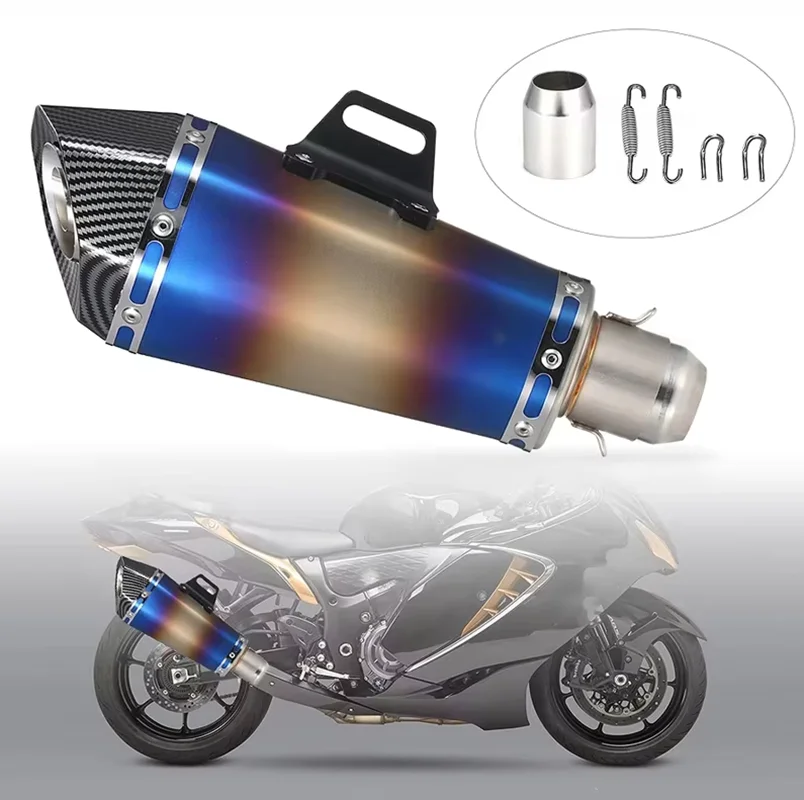 

Выхлопная труба мотоцикла, маленькая коническая матовая двойная полусиняя выхлопная труба с цветком, подходит для Cf800-5A Cfmoto 800Mt Kawas