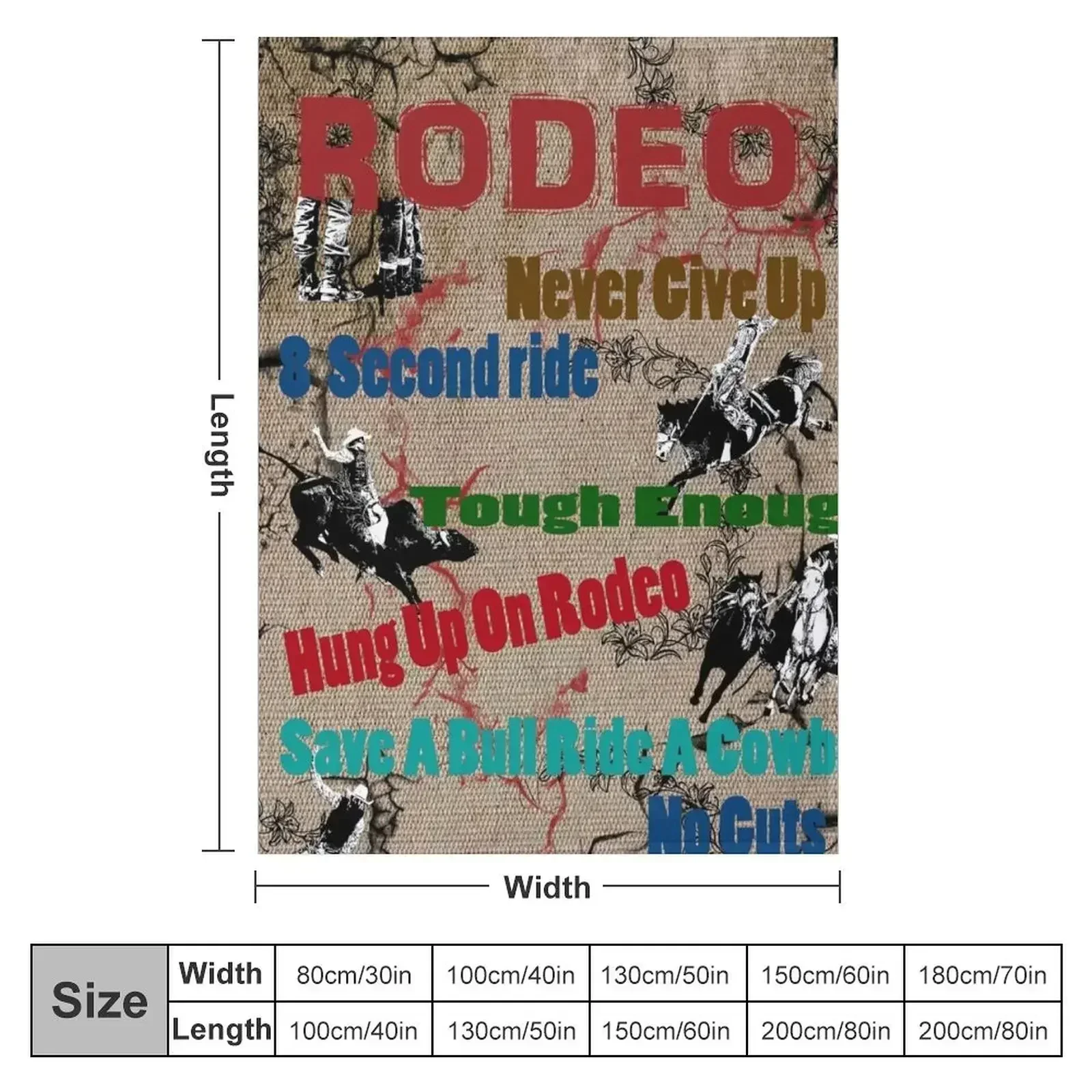 RODEO ART, RODEO TEE SHIRTS, ROUGH STOCK RIDERS Throw Blanket couch cozy soft plush fuzzy picnic outdoor blanket