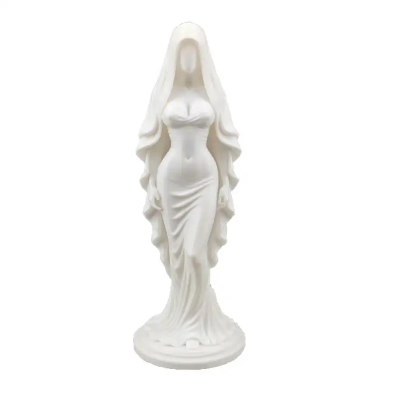 3D-gedruckte betende Engel-Statue, Schutzengel-Figur, weißgoldene religiöse Skulptur für die Altardekoration zu Hause – Detail 7