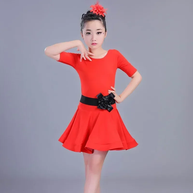 2024 girls Spandex latin dresses for dancing ballroom dance dress rumba samba children samba cha cha tango skirt standard salsa