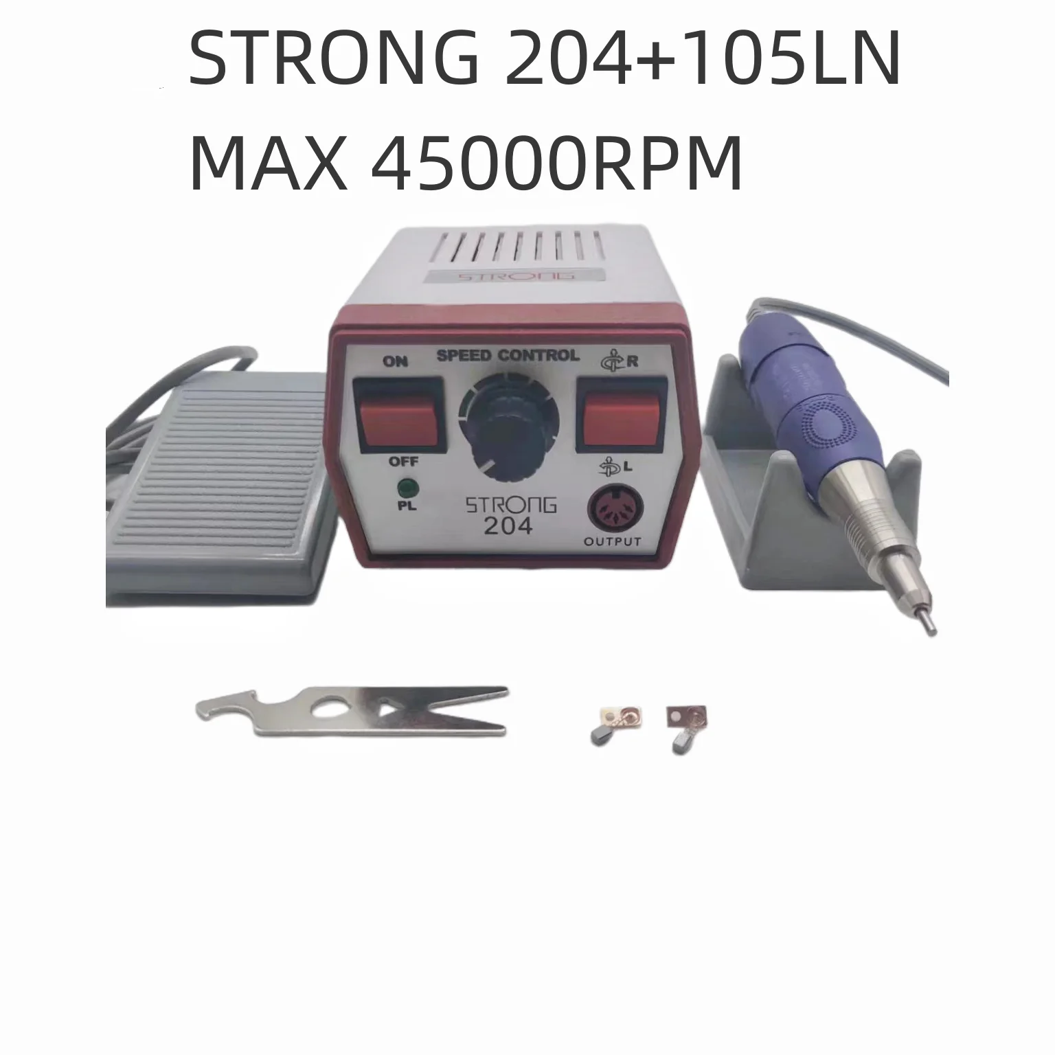 65W Strong 204 electric nail drill 45000rpm Strong 210 105LN handle manicure and pedicure machine professional nail device