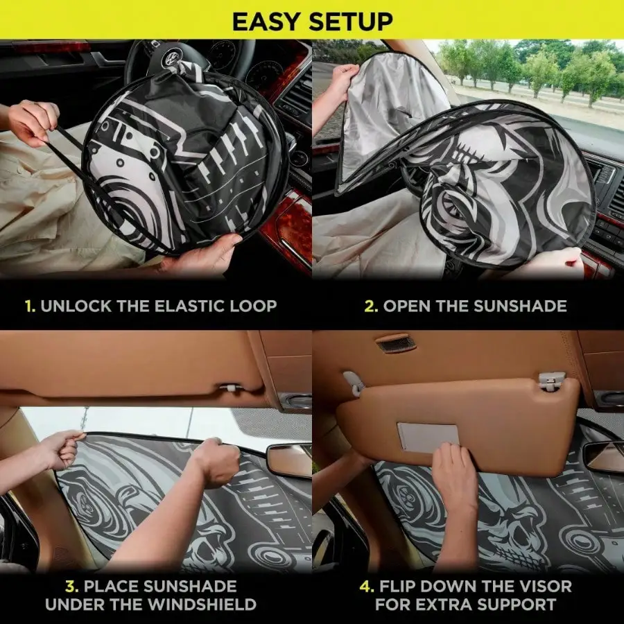 Wärmeblocker für Autoantrieb, faltbar, kompakt, maximale Größe, schwarz, 28,00 x 31,50 Zoll