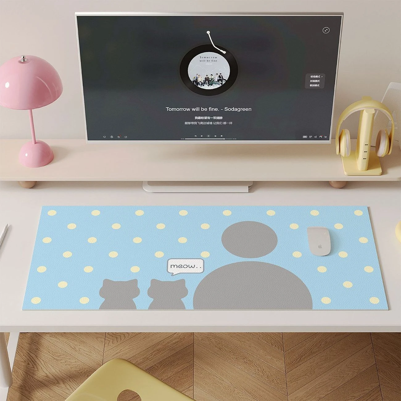 Polka Dots Pattern Pu Leather Mousepad Office Desk Mat Mouse Pad Computer Speed Type Carpet Player Laptop Keyboard Cartoon Mat