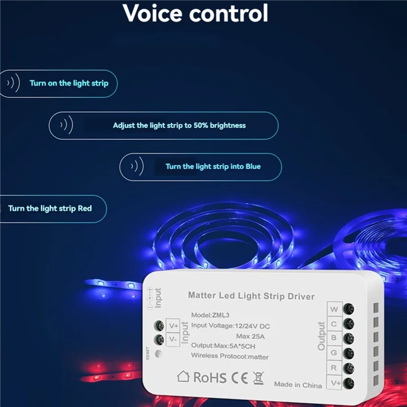 

ELECT-3X Matter Wi-Fi светодиодная лента контроллер RGBCW контроллер светодиодная лента Bixb/Siri/для Google Home/для Alexa управление поддержкой