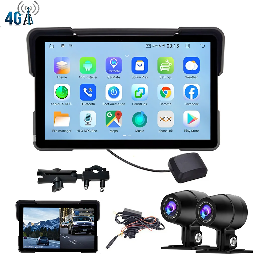 

Motorcycle Multimedia Player Android System 7 in Touch Screen Dual Recording Driving Recorder GPS Navigation All-in-one Machine
