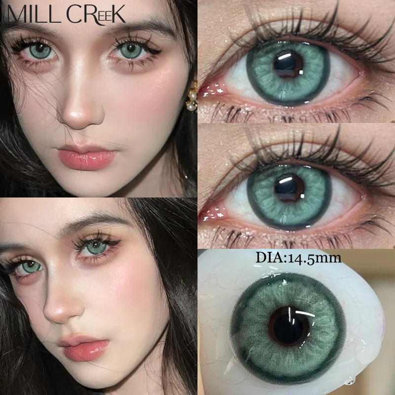 Mill Creek 1 Paar farbige Kontaktlinsen für Augen kosmetische braune Linsen grüne Linsen Mode Schönheit Pupillen blaue Augenlinse jährlich
