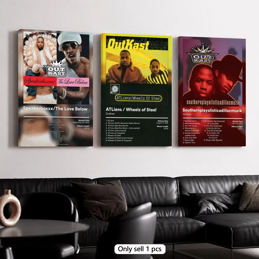 Singer O-Outkast Album Cover Framed Wall Painting Canvas Poster Wooden Stretcher Frame Inner Frame Kit for Wall Art Painting