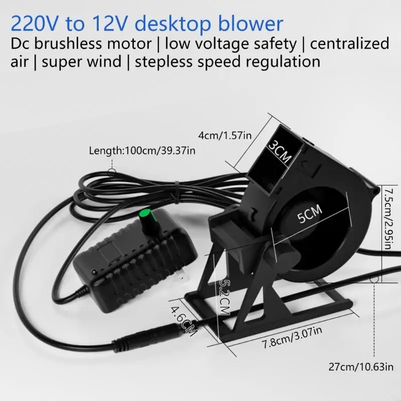 سطح المكتب منفاخ مروحة 12V 1A قابلة للتعديل سرعة التبريد منفاخ الهواء المنفاخ مناسبة C7AC