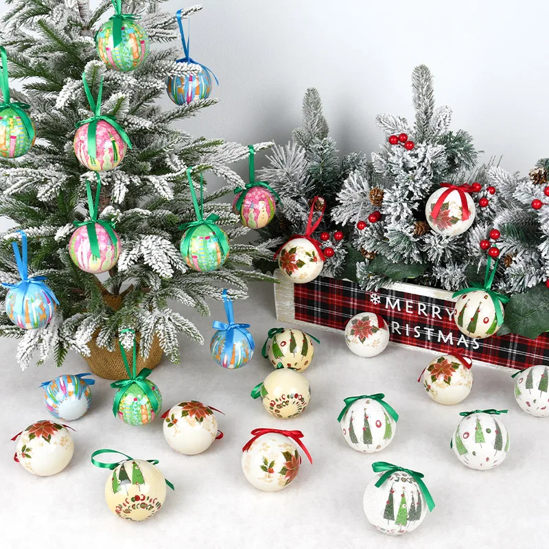 Christmas decoration color 75MM paper wrapped ball