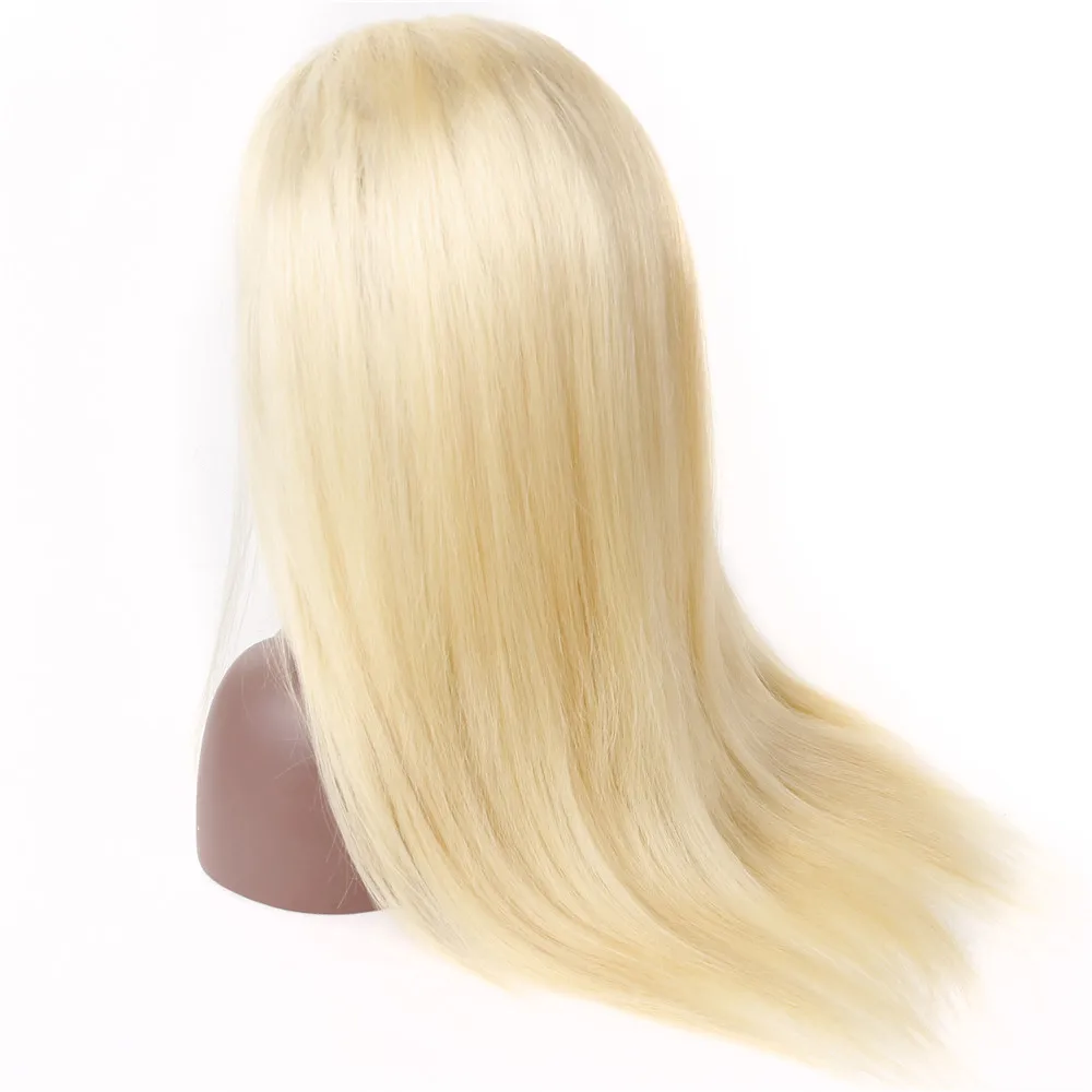 Peluca de cabello humano liso de 13x6 para mujer, postizo de encaje frontal transparente HD, pelo Remy 613 Rubio