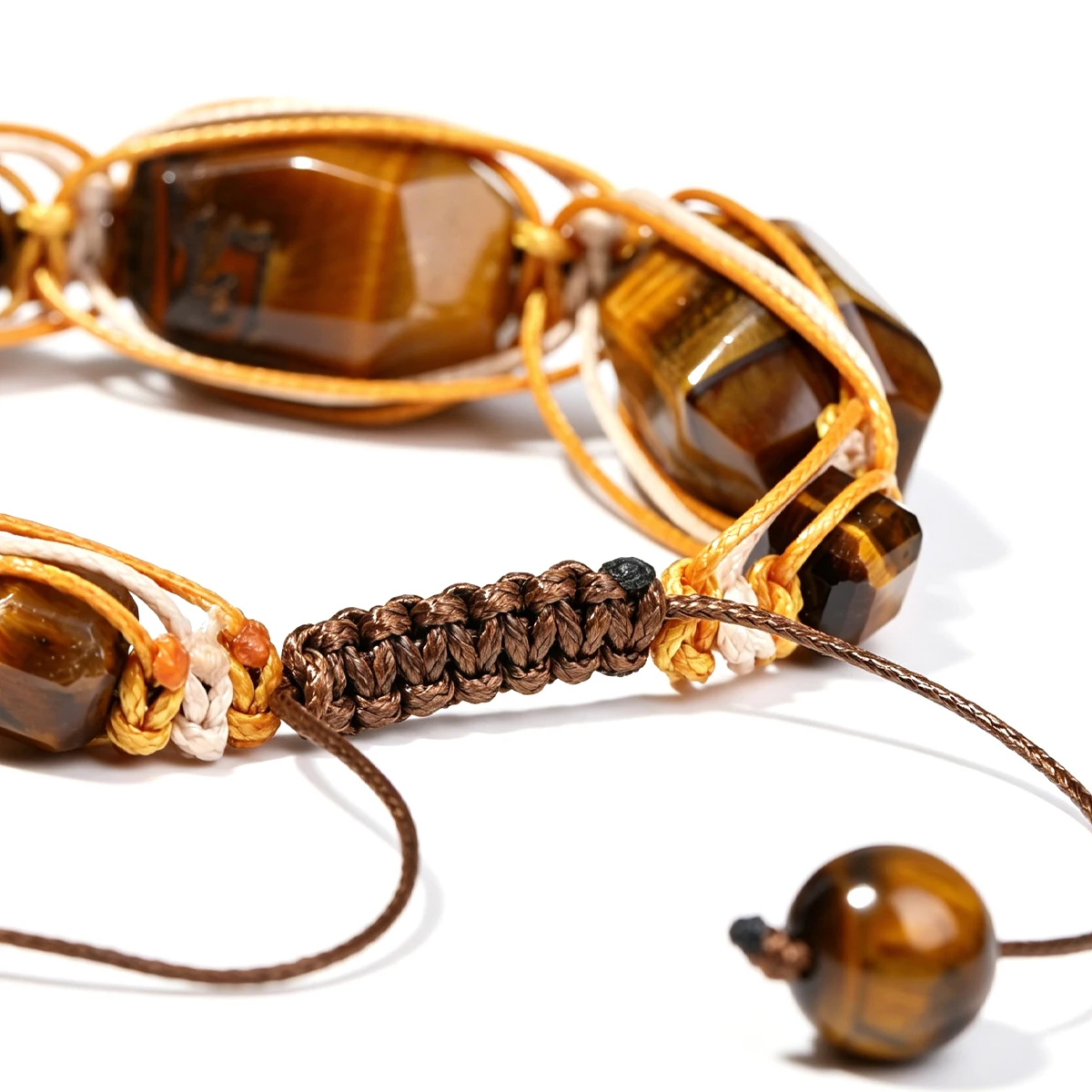 Herren-Armband aus natürlichem Citrin, gewebtes Armband, roher gelber Kristall, zieht Reichtum, Fülle, Heilstein, Schmuck, Geschenk für männliche Geschäftsleute – Detail 10