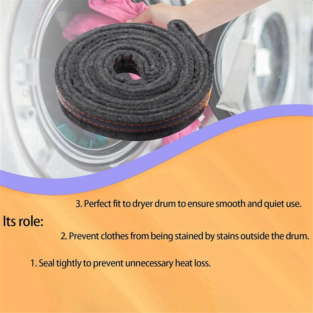 Upgrade W10116343 Dryer Felt Drum Seal Kit for Whirlpool Kenmore Maytag KitchenAid Amana Crosley Dryer Parts