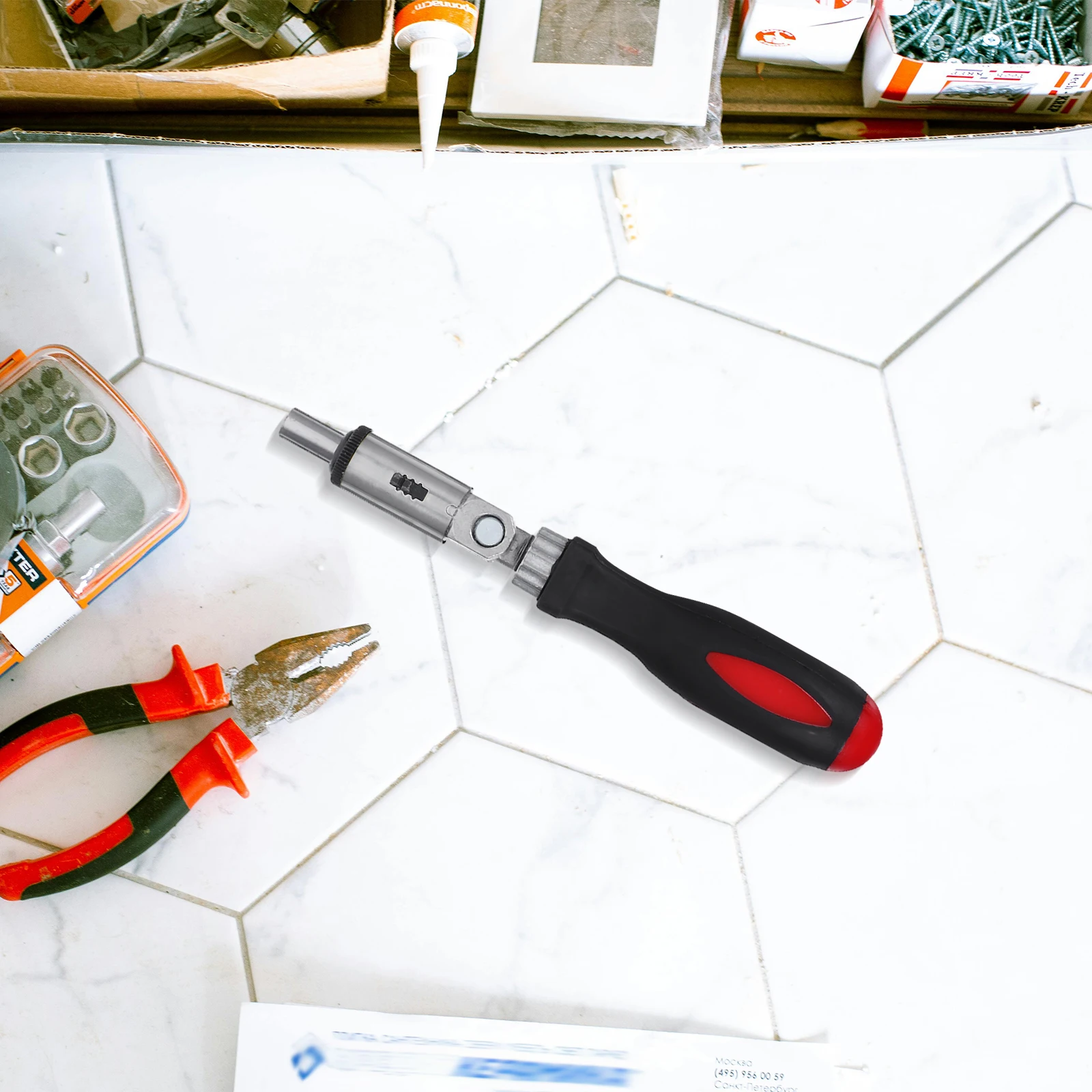 

Multi Function Ratchet 0-180 Degree Adjustable 1/4 Inch Hex Shank Ergonomic Handle For Tight Spaces Hand Tool Variable