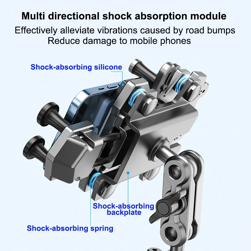 Univerzális Motorbicikli telefont jogosultja Keverés shock-absorbing 360° Tekerés GPS csipesz motos Bicaj Mozgékony telefont Kormánymű Birtokos A008