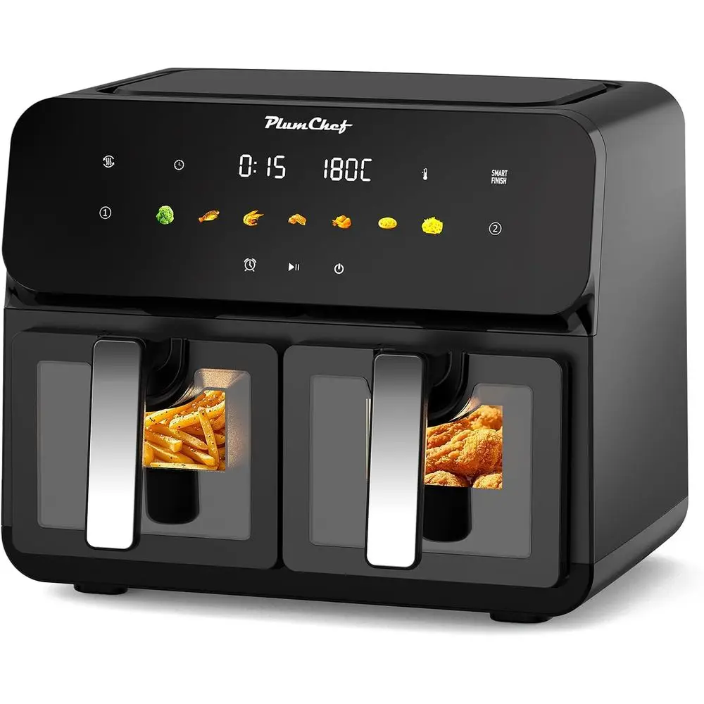 

10QT Dual Air ryer, Double Basket Air ryer with 2×5QT Baskets, Digital Touchsn Control, Easy-View Window, SyncCook unction, Cook