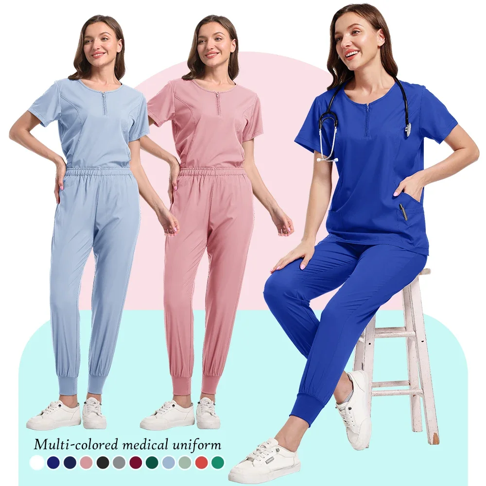 New scrub uniform Multi-short-sleeved top pants Hospital set Female Male Pet shop Doctor Medical Surgical overalls Scrub kit