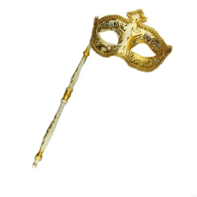 

B95F Halloween Costume Mask Carnivals Mask Masquerade Mask Party Mask Venetians Mask with Holding Mardi Gras Mask