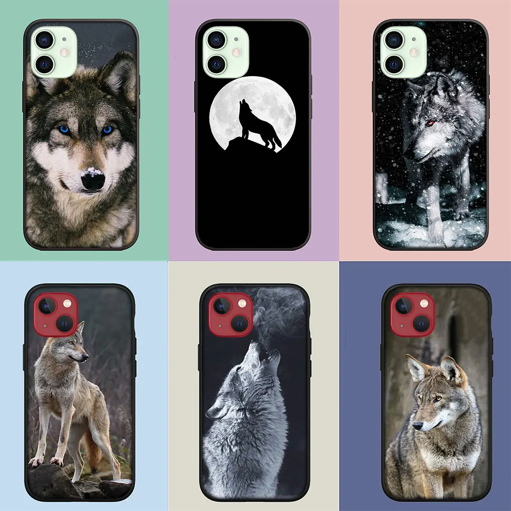 Stalking Wolf Art Soft Cover Casing for iPhone 16 15 14 13 12 Mini Pro XS Max X XR 7 8 Plus + 15+ Phone Case