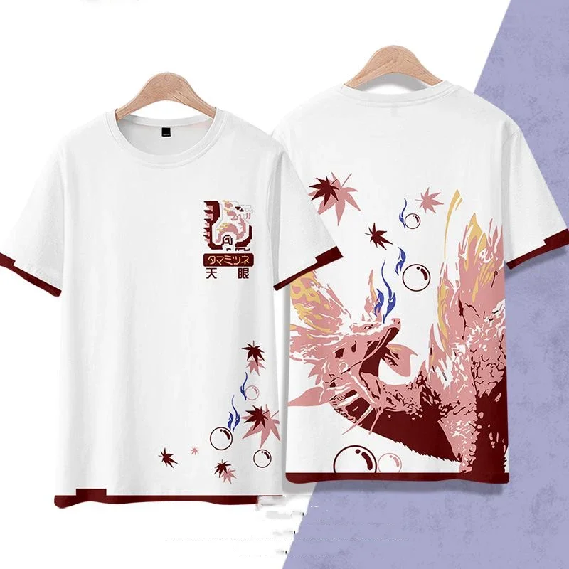 

Футболка и шорты для косплея Аниме Monster Hunter Mizutsune, летняя уличная одежда с коротким рукавом, топы унисекс